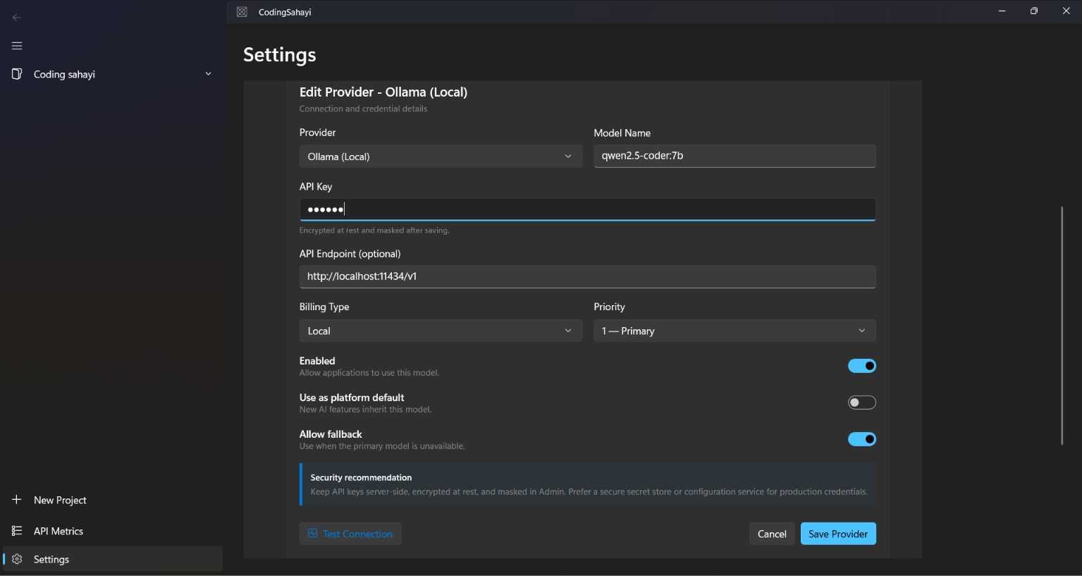 Ollama Local Provider Configuration