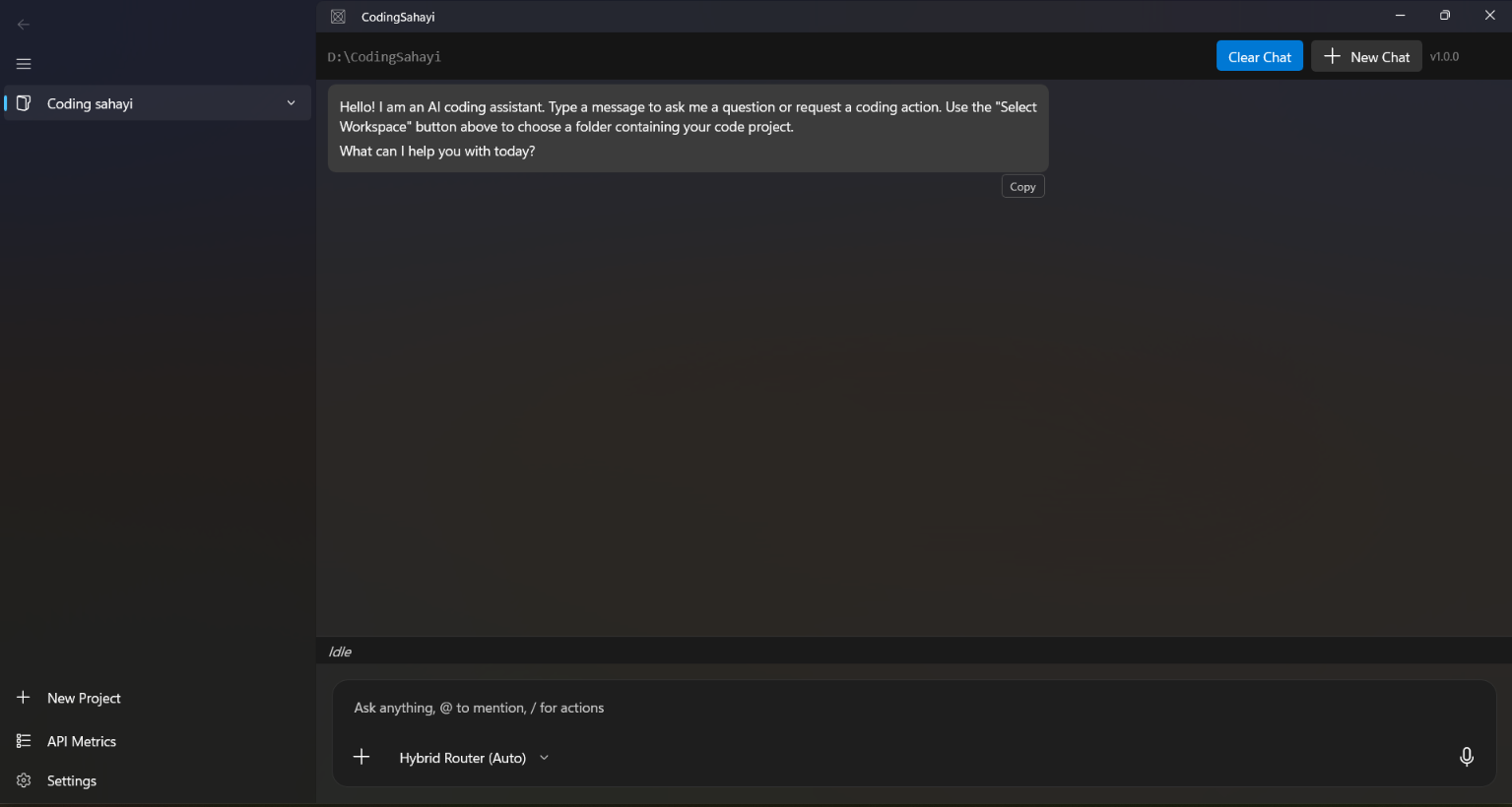 Coding Sahayi WinUI 3 Desktop Workspace